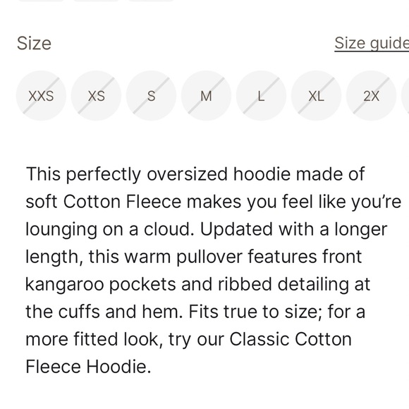 SKIMS. NWT. Cotton fleece oversized pullover hoodie in onyx. - Picture 6 of 8